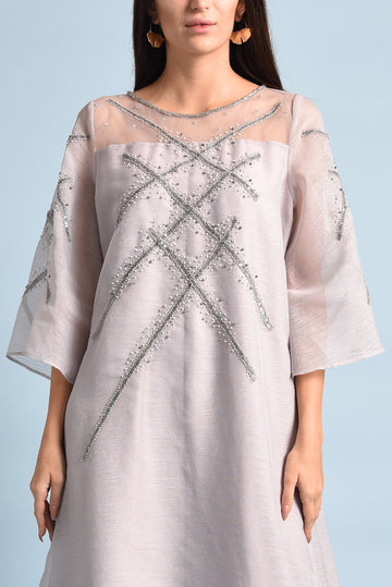 Beads Chiffon Satin Kaftan