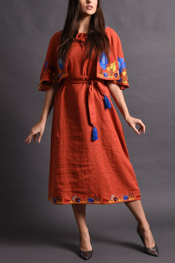 Embroidery Linen Kaftan