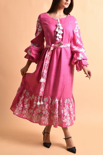 Embroidery Linen Dress