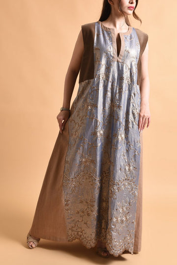 Embroidery Linen Velvet KAFTAN