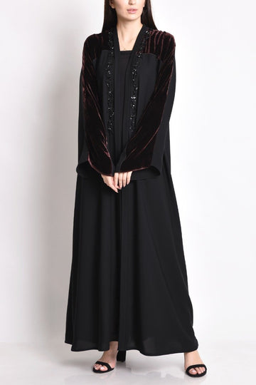 Crepe Velvet Abaya