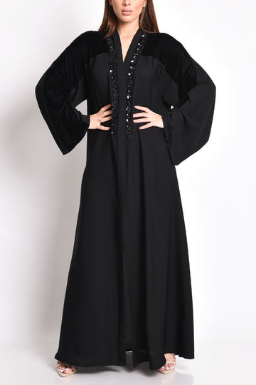 Crepe Velvet Abaya