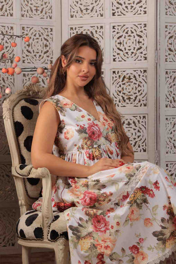 Floral in Two Layers Dress