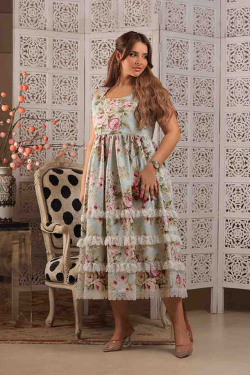 Floral Dress with Laces