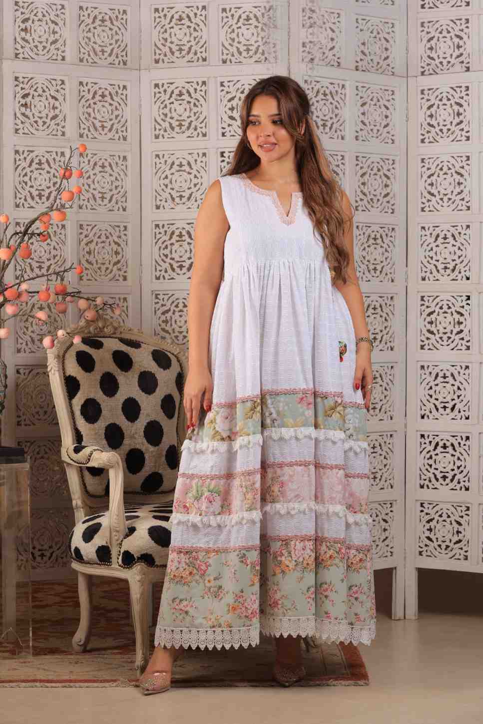 Dress with Vintage Style Laces